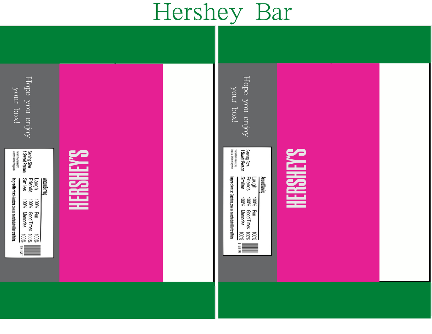 Hershey Bar Template